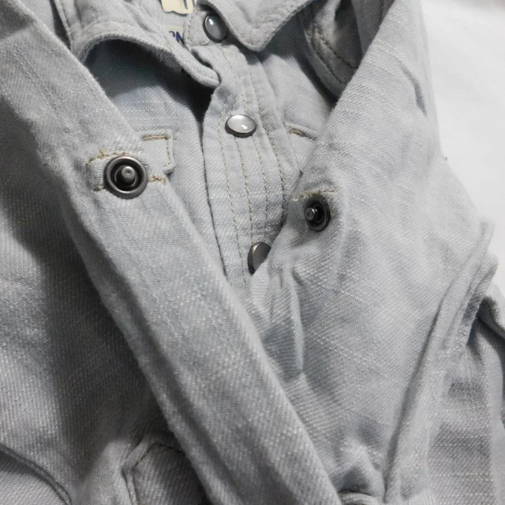 OshKosh Blue Denim Snap Front Shirt Size 12 Months NEW